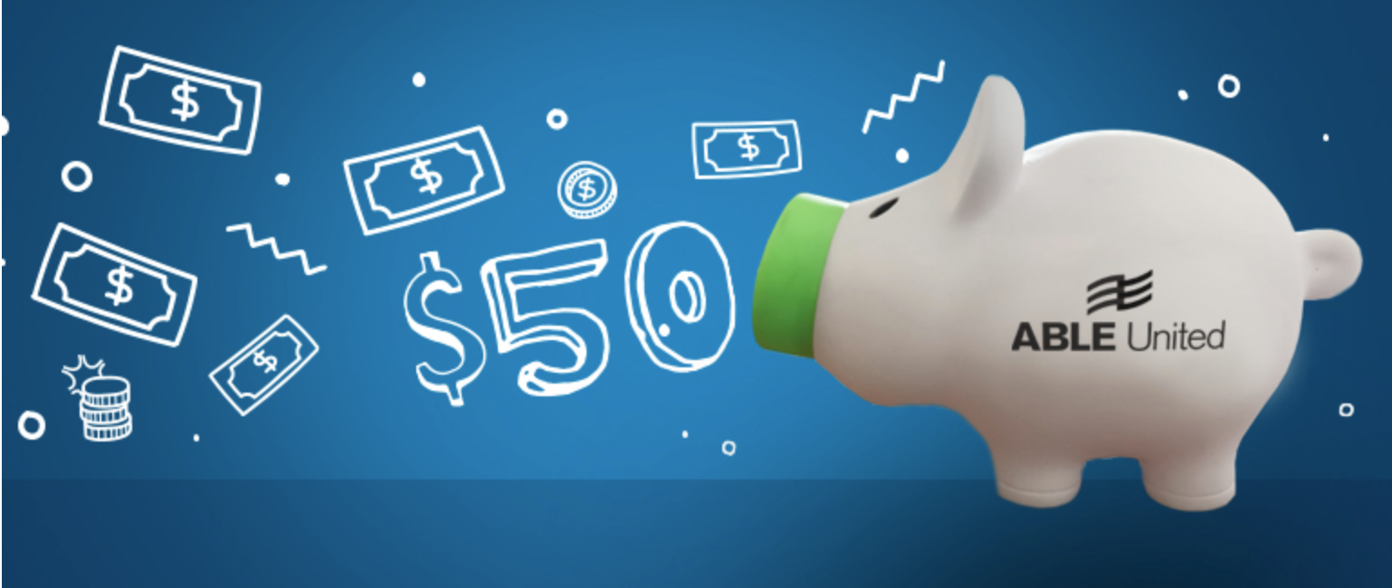 ABLE United Celebrating 5 Years Logo